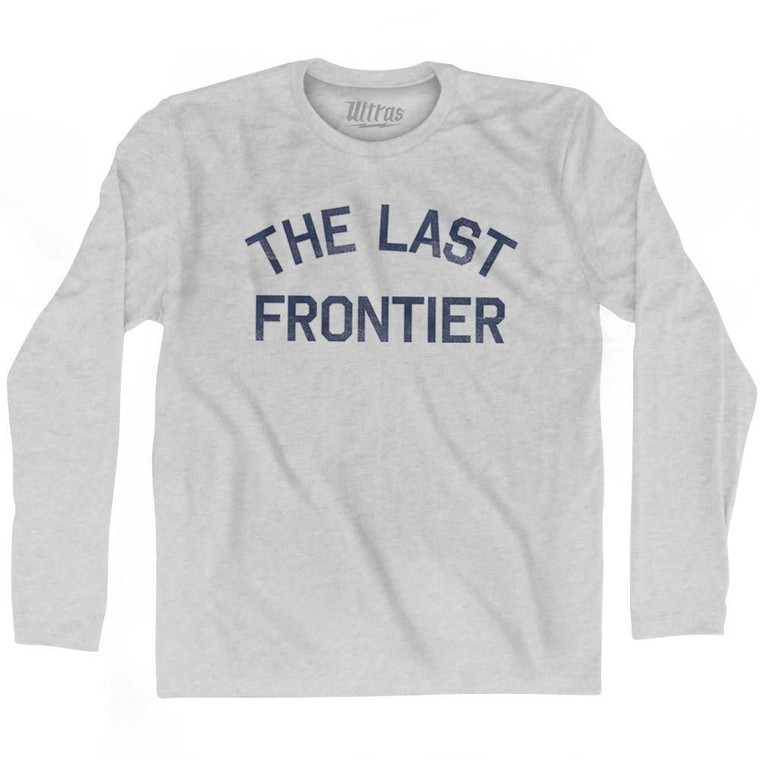 The Last Frontier State Nickname Adult Cotton Long Sleeve T-Shirt - Grey Heather