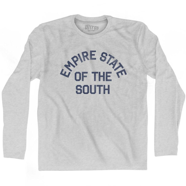 Georgia Empire State of the South Nickname Adult Cotton Long Sleeve T-Shirt - Grey Heather