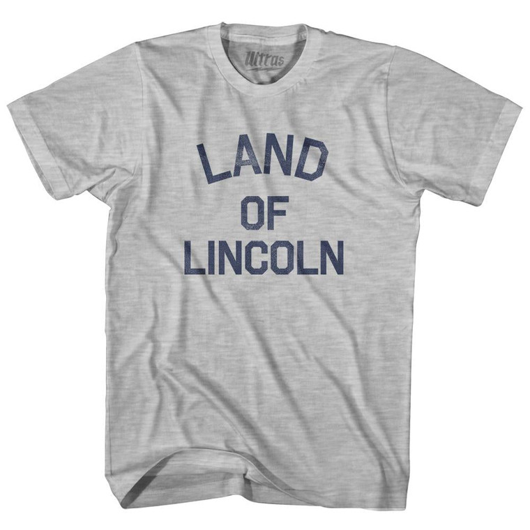 Illinois Land of Lincoln Nickname Adult Cotton T-Shirt - Grey Heather