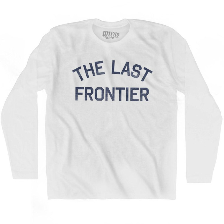 The Last Frontier State Nickname Adult Cotton Long Sleeve T-shirt - White