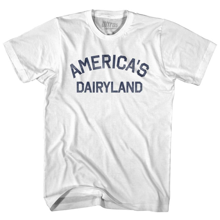 Wisconsin America's Dairyland Nickname Adult Cotton T-shirt - White