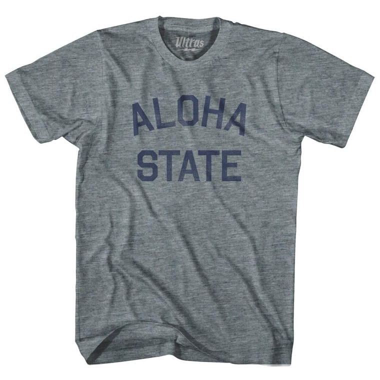 Aloha State Nickname Womens Tri-Blend Junior Cut T-Shirt - Athletic Grey