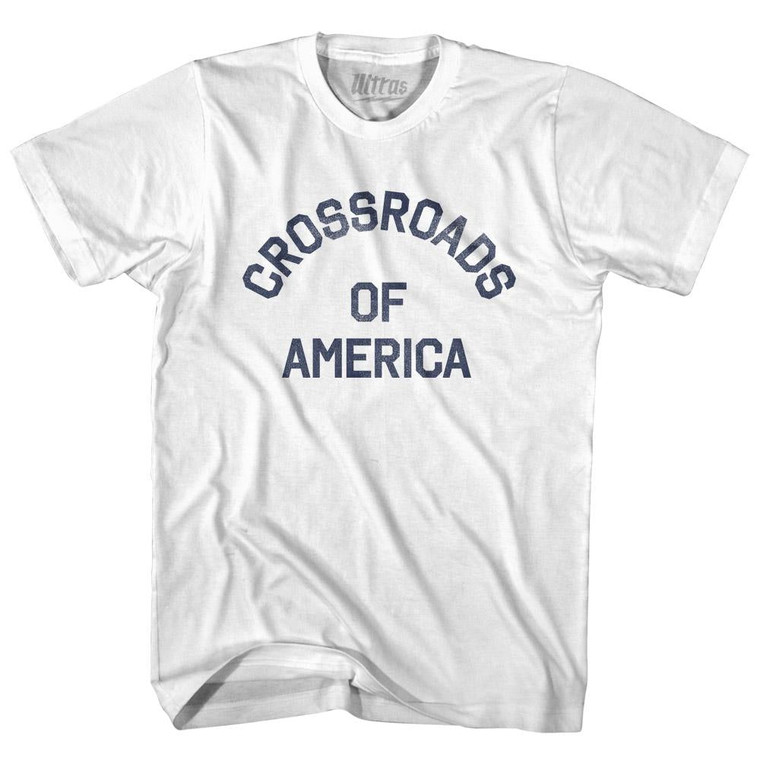 Indiana Crossroads of America Nickname Womens Cotton Junior Cut T-Shirt - White