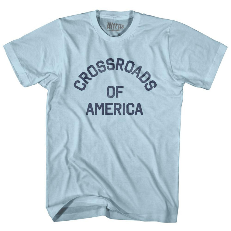 Indiana Crossroads of America Nickname Adult Cotton T-Shirt - Light Blue