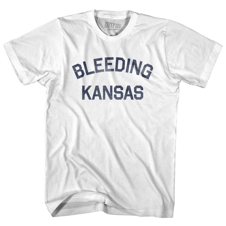 Kansas Bleeding Nickname Womens Cotton Junior Cut T-Shirt - White