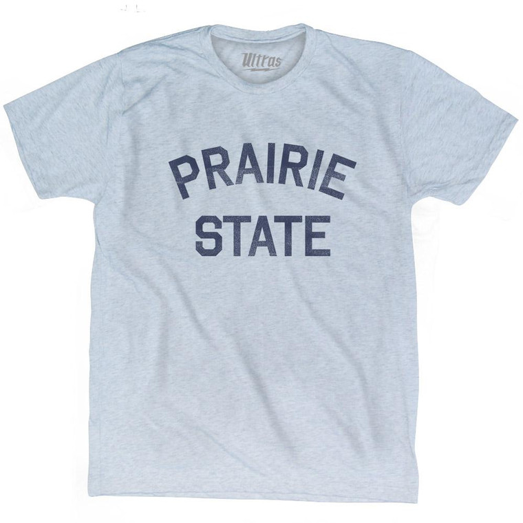 Illinois Prairie State Nickname Adult Tri-Blend T-Shirt - Athletic White