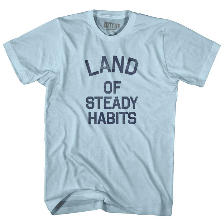 Connecticut Land of Steady Habits Nickname Adult Cotton T-Shirt - Light Blue