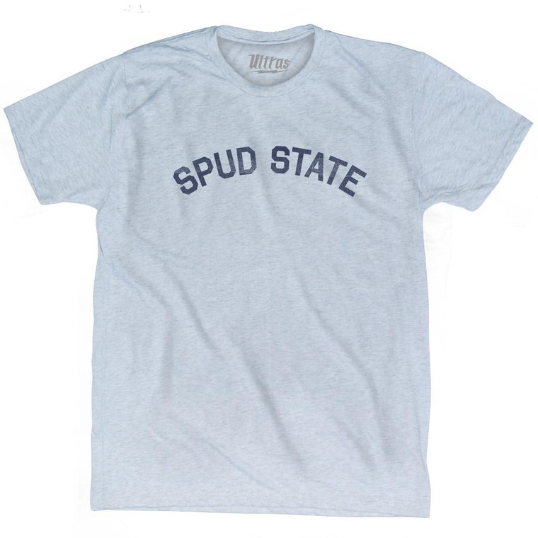 Delaware Spud State Nickname Adult Tri-Blend T-Shirt - Athletic White