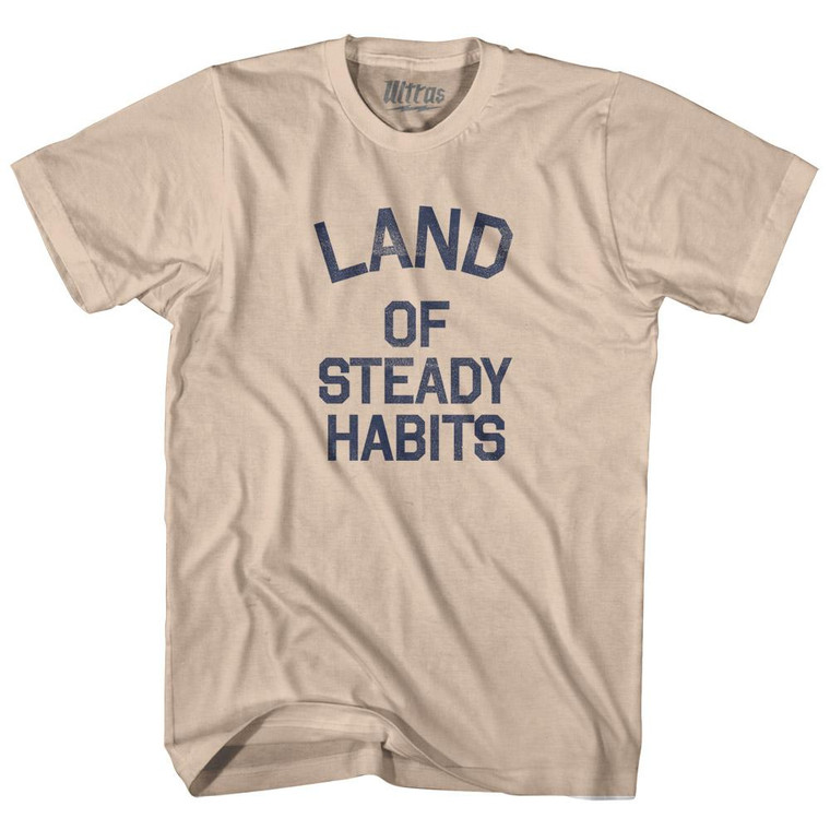 Connecticut Land of Steady Habits Nickname Adult Cotton T-Shirt - Creme