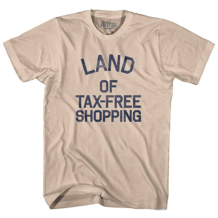 Delaware Land of Tax-Free Shopping Nickname Adult Cotton T-Shirt - Creme