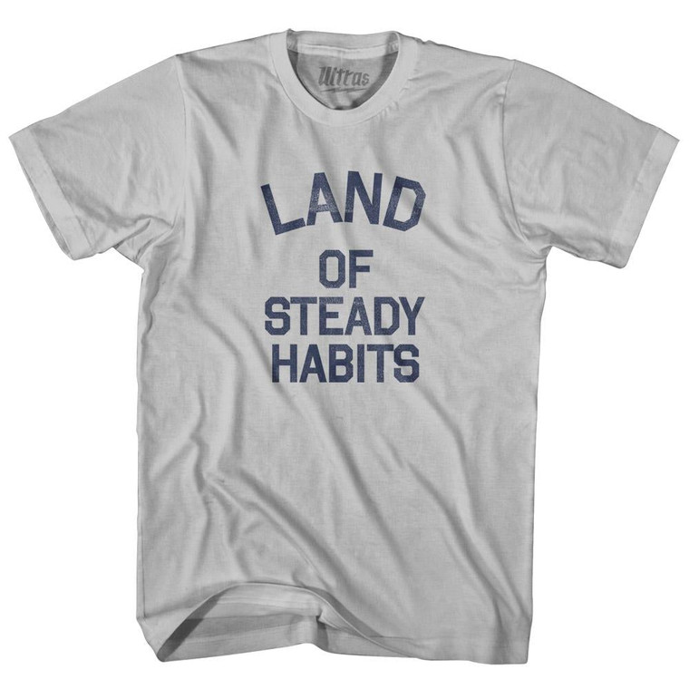 Connecticut Land of Steady Habits Nickname Adult Cotton T-Shirt - Cool Grey