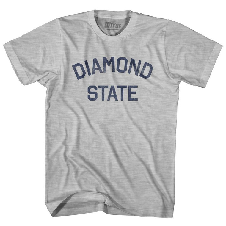 Delaware Diamond State Nickname Adult Cotton T-Shirt - Grey Heather