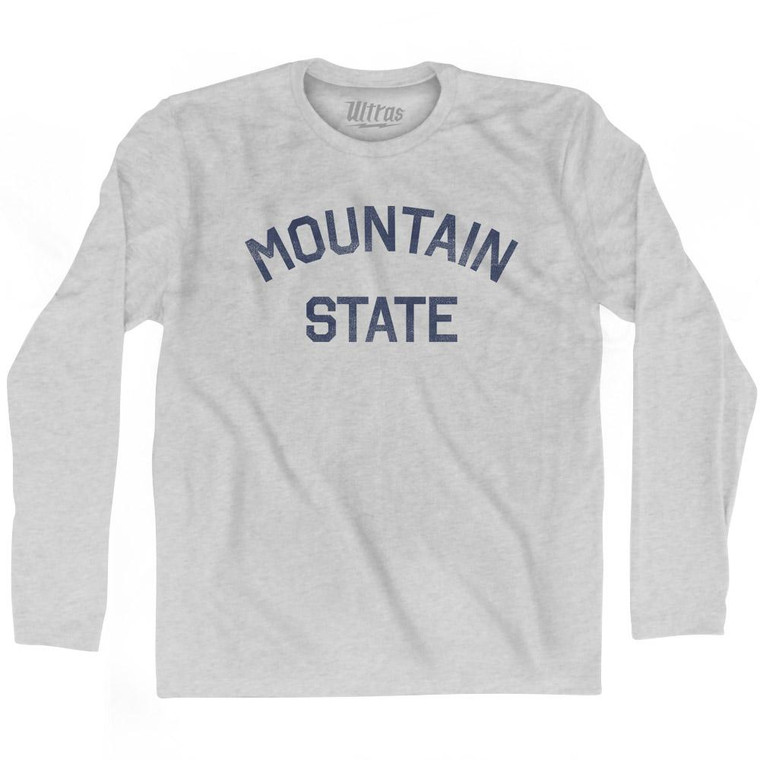 Colorado Mountain State Nickname Adult Cotton Long Sleeve T-Shirt - Grey Heather