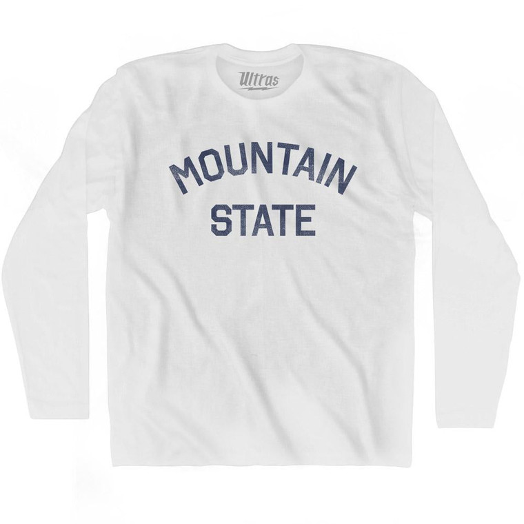 Colorado Mountain State Nickname Adult Cotton Long Sleeve T-shirt - White