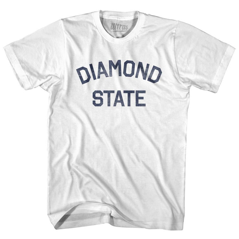Delaware Diamond State Nickname Womens Cotton Junior Cut T-Shirt - White