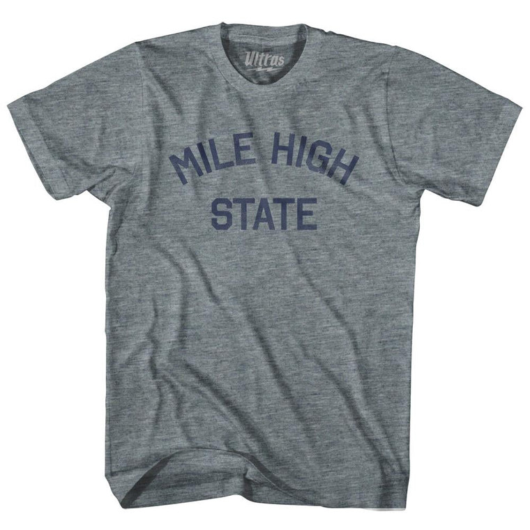 Colorado Mile High State Nickname Youth Tri-Blend T-shirt - Athletic Grey