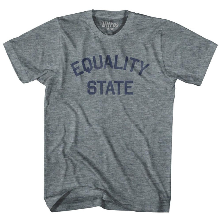 Wyoming Equality State Nickname Youth Tri-Blend T-shirt - Athletic Grey