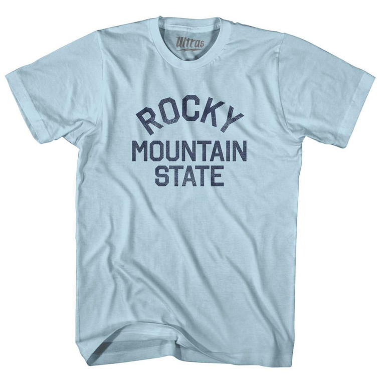 Colorado Rocky Mountain State Nickname Adult Cotton T-Shirt - Light Blue