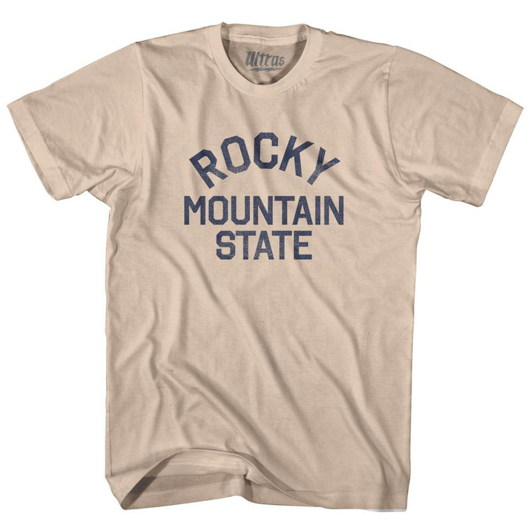 Colorado Rocky Mountain State Nickname Adult Cotton T-Shirt - Creme