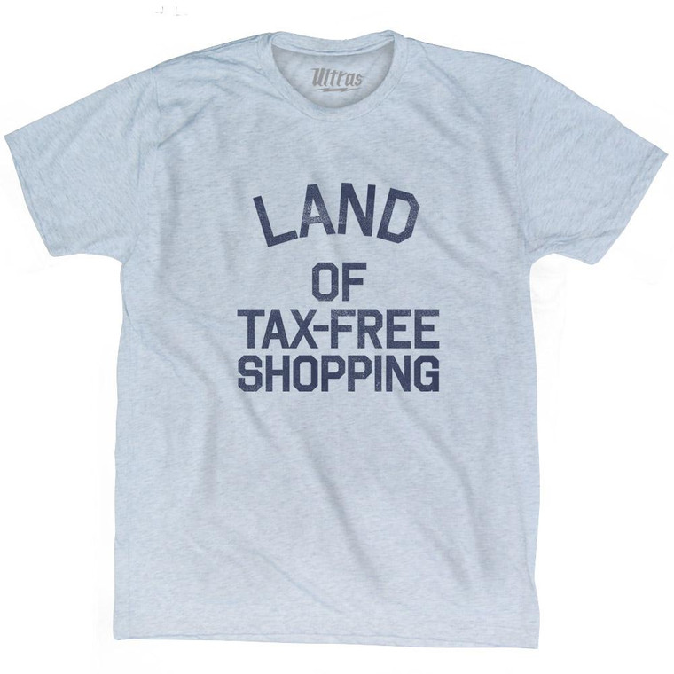 Delaware Land of Tax-Free Shopping Nickname Adult Tri-Blend T-Shirt - Athletic White