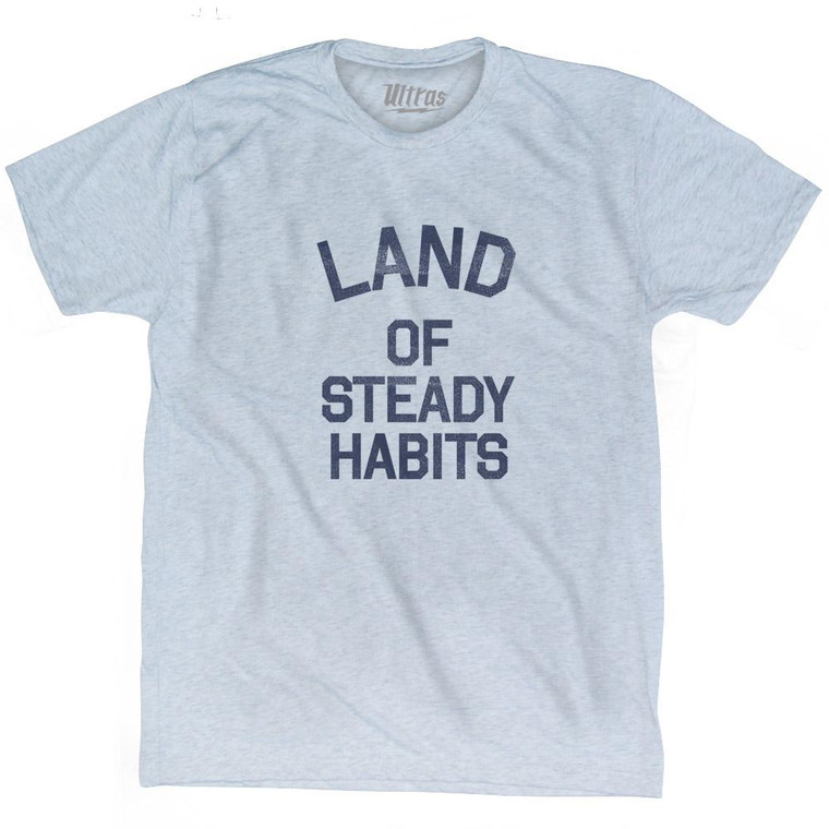 Connecticut Land of Steady Habits Nickname Adult Tri-Blend T-Shirt - Athletic White