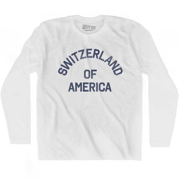 Colorado Switzerland of America Nickname Adult Cotton Long Sleeve T-shirt - White