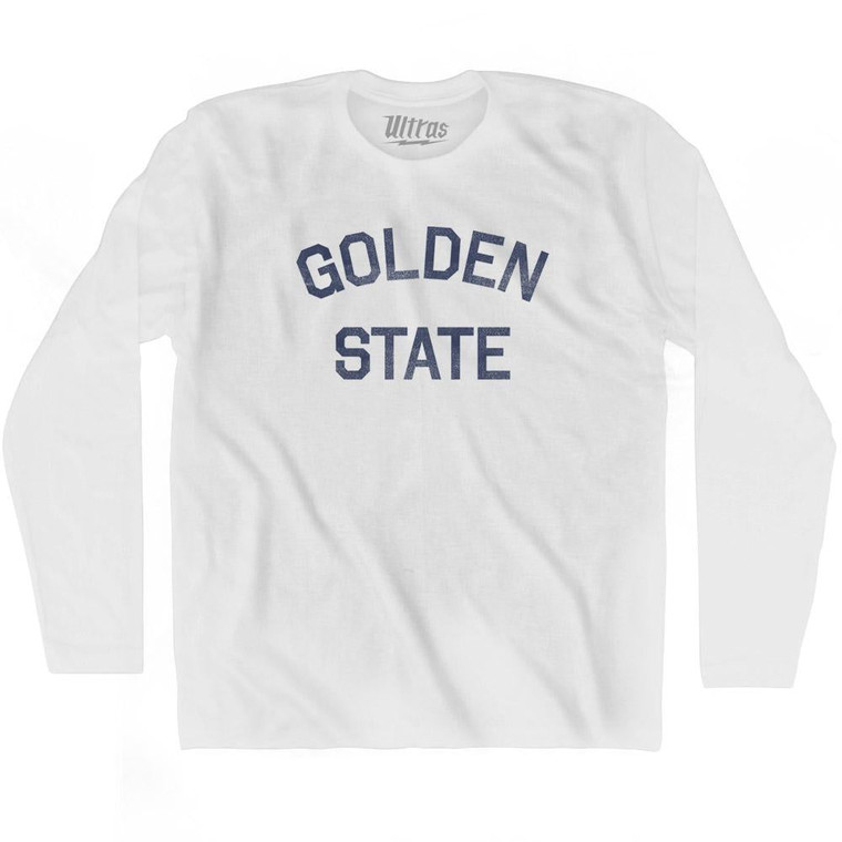 California Golden State Nickname Adult Cotton Long Sleeve T-shirt - White