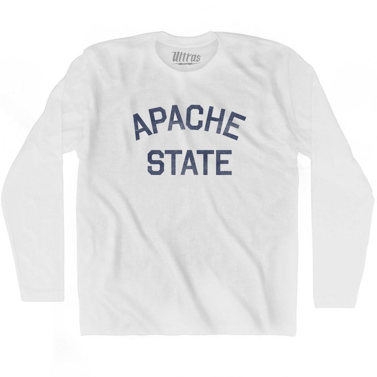 Arizona Apache State Nickname Adult Cotton Long Sleeve T-shirt - White