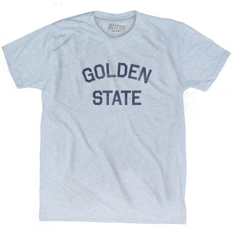 California Golden State Nickname Adult Tri-Blend T-Shirt - Athletic White