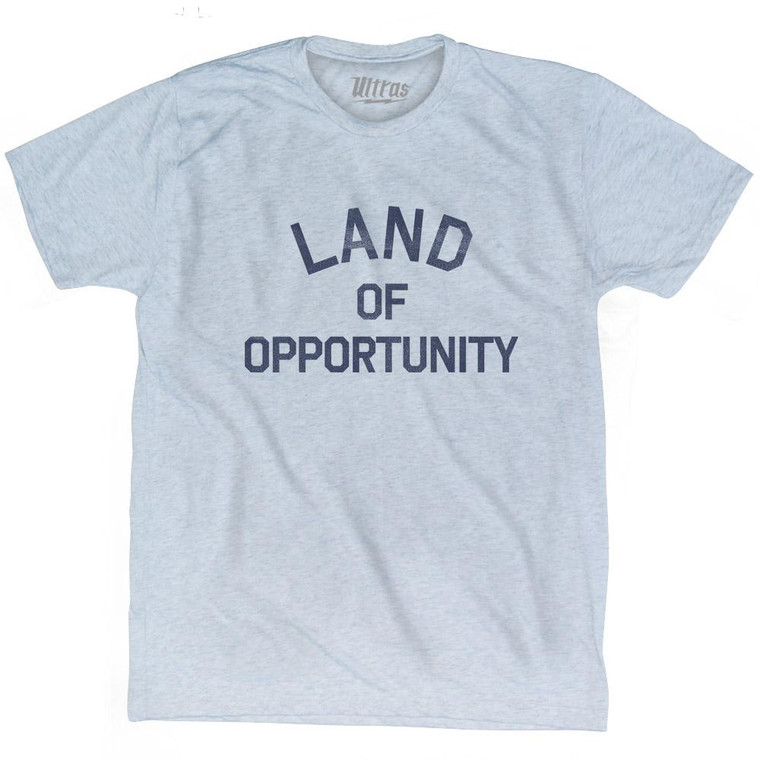 Arkansas Land of Opportunity Nickname Adult Tri-Blend T-Shirt - Athletic White