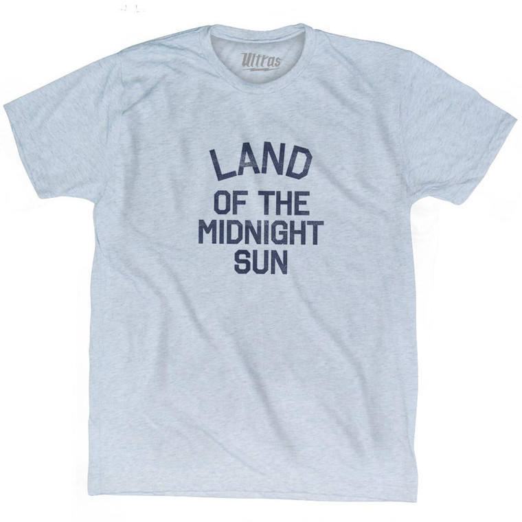 Alaska Land of the Midnight Sun Nickname Adult Tri-Blend T-Shirt - Athletic White