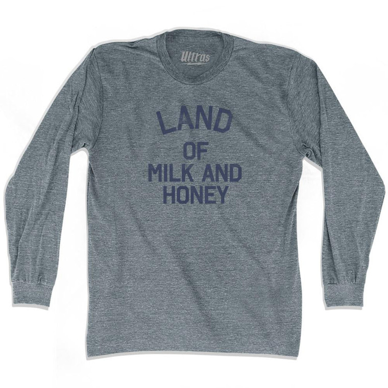 California Land of Milk and Honey Nickname Adult Tri-Blend Long Sleeve T-shirt - Athletic Grey