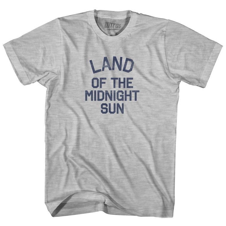 Alaska Land of the Midnight Sun Nickname Adult Cotton T-Shirt - Grey Heather