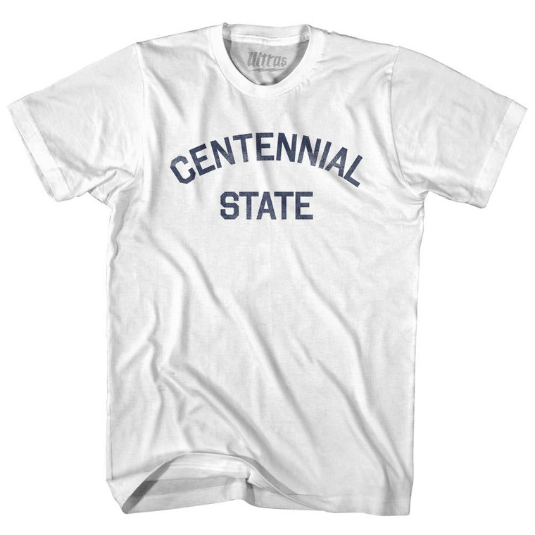 Colorado Centennial State Nickname Womens Cotton Junior Cut T-Shirt - White