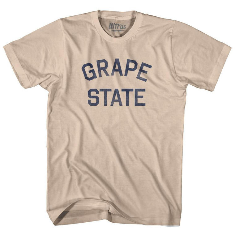 California Grape State Nickname Adult Cotton T-Shirt - Creme