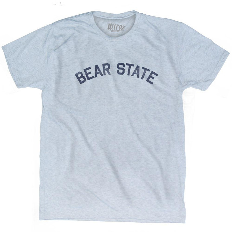 Arkansas Bear State Nickname Adult Tri-Blend T-Shirt - Athletic White