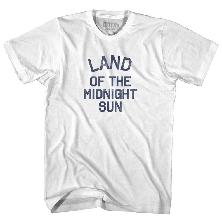 Alaska Land of the Midnight Sun Nickname Womens Cotton Junior Cut T-Shirt - White