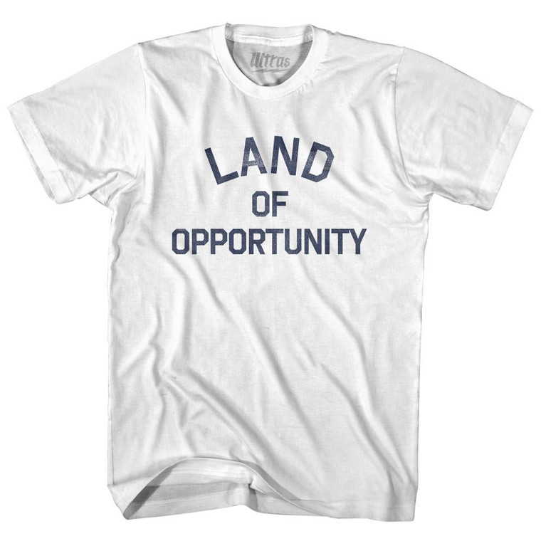 Arkansas Land of Opportunity Nickname Adult Cotton T-shirt - White