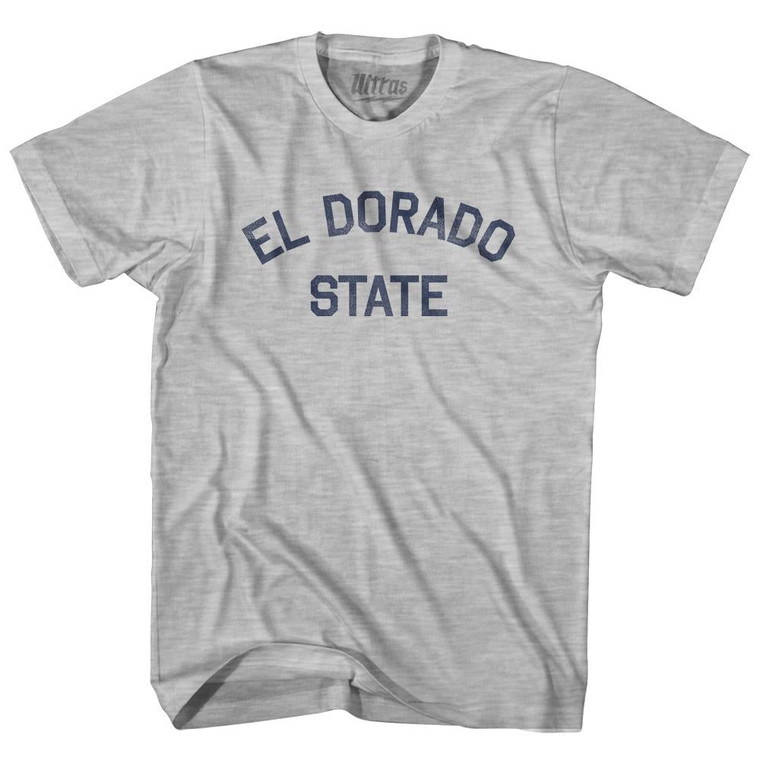 California El Dorado State Nickname Adult Cotton T-Shirt - Grey Heather