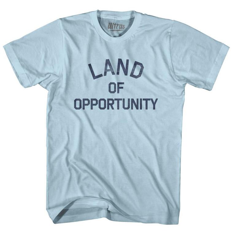 Arkansas Land of Opportunity Nickname Adult Cotton T-Shirt - Light Blue