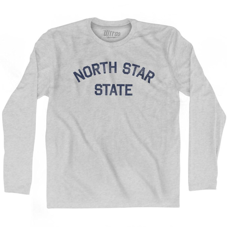 Alaska North Star Nickname Adult Cotton Long Sleeve T-Shirt - Grey Heather