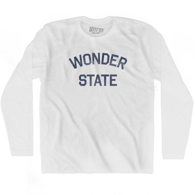 Arkansas Wonder State Nickname Adult Cotton Long Sleeve T-shirt - White