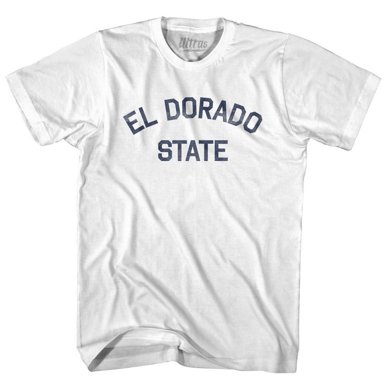 California El Dorado State Nickname Womens Cotton Junior Cut T-Shirt - White