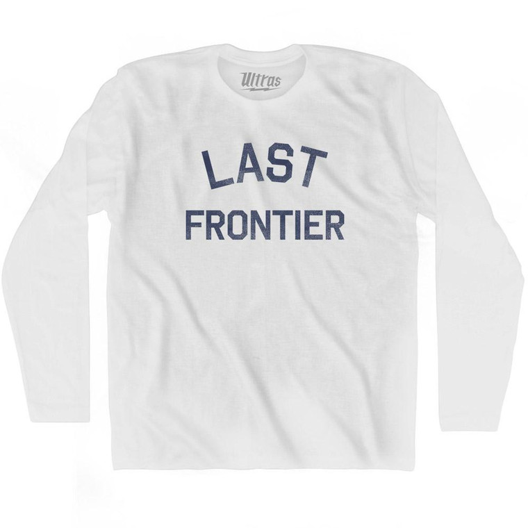 Alaska The Last Frontier Nickname Adult Cotton Long Sleeve T-shirt - White