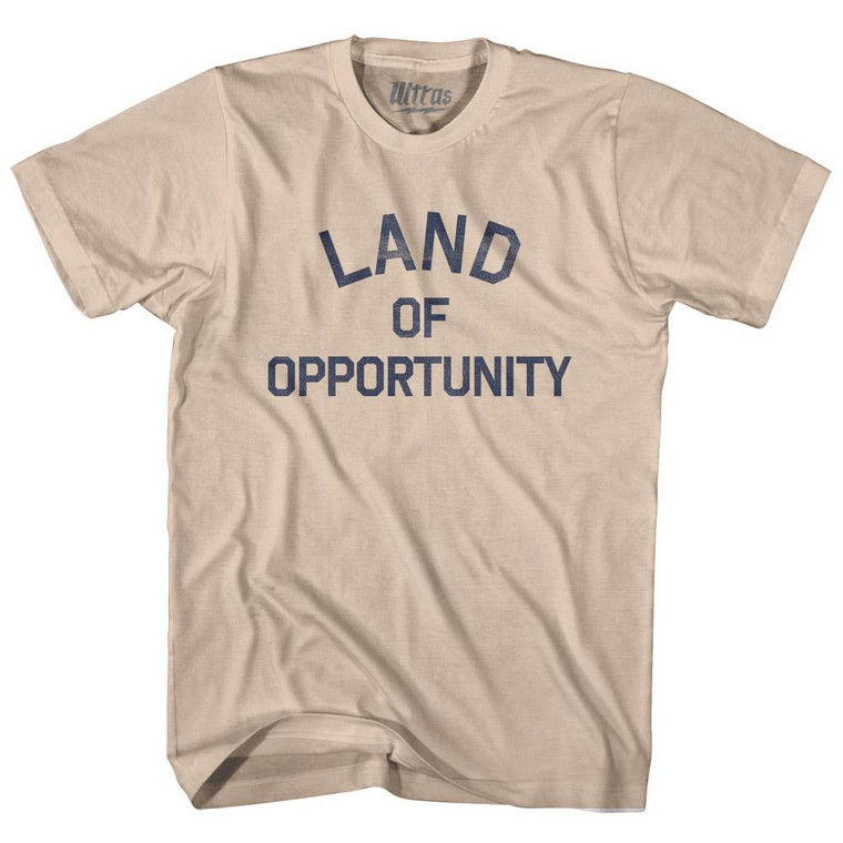 Arkansas Land of Opportunity Nickname Adult Cotton T-Shirt - Creme