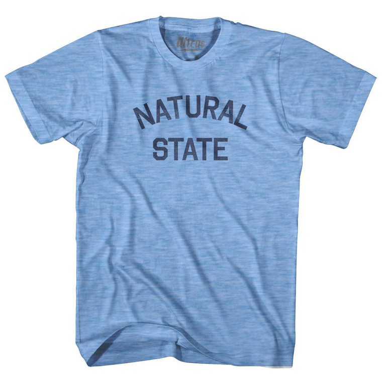 Arkansas Natural State Nickname Adult Tri-Blend T-Shirt - Athletic Blue