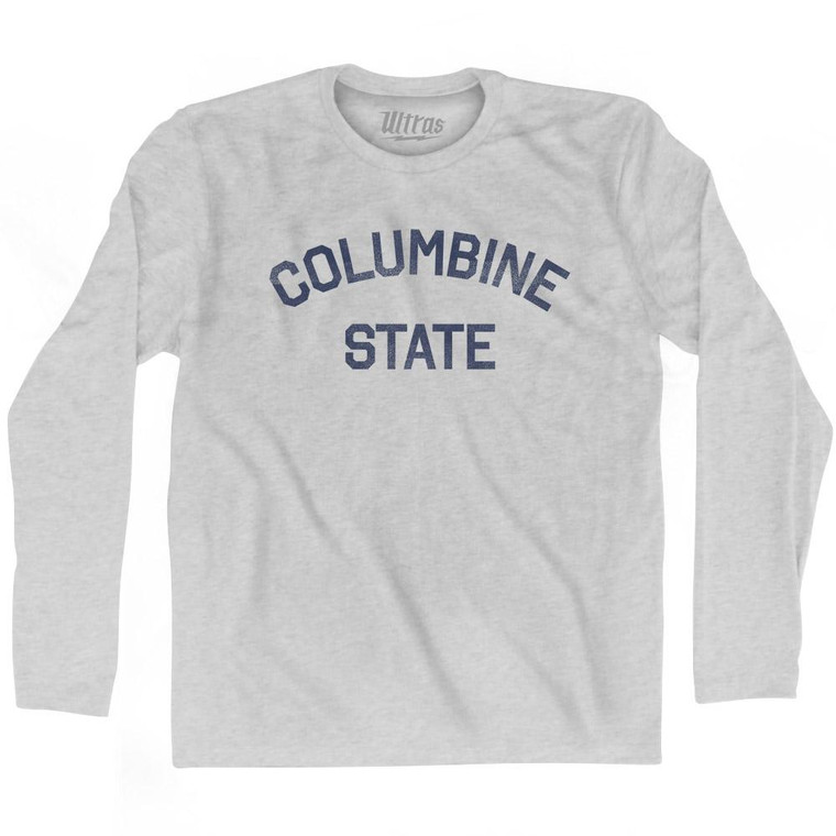 Colorado Columbine State Nickname Adult Cotton Long Sleeve T-Shirt - Grey Heather