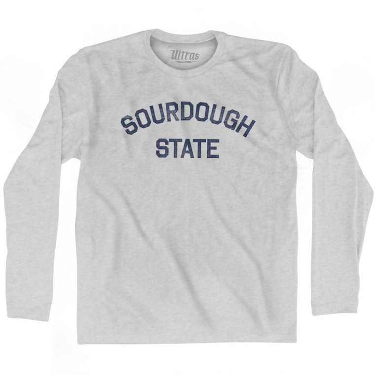 Alaska State Sourdough Nickname Adult Cotton Long Sleeve T-Shirt - Grey Heather