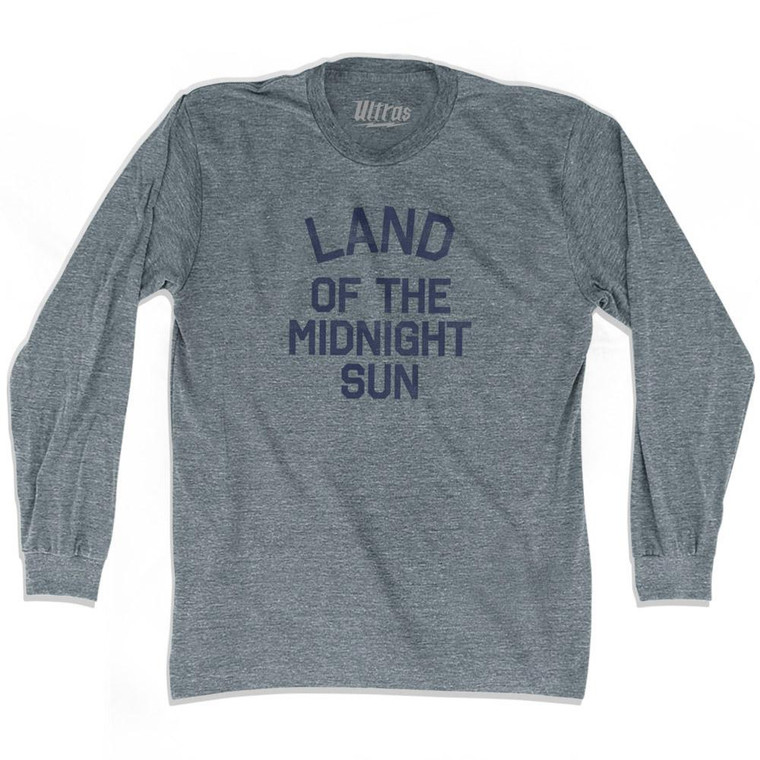 Alaska Land of the Midnight Sun Nickname Adult Tri-Blend Long Sleeve T-shirt - Athletic Grey