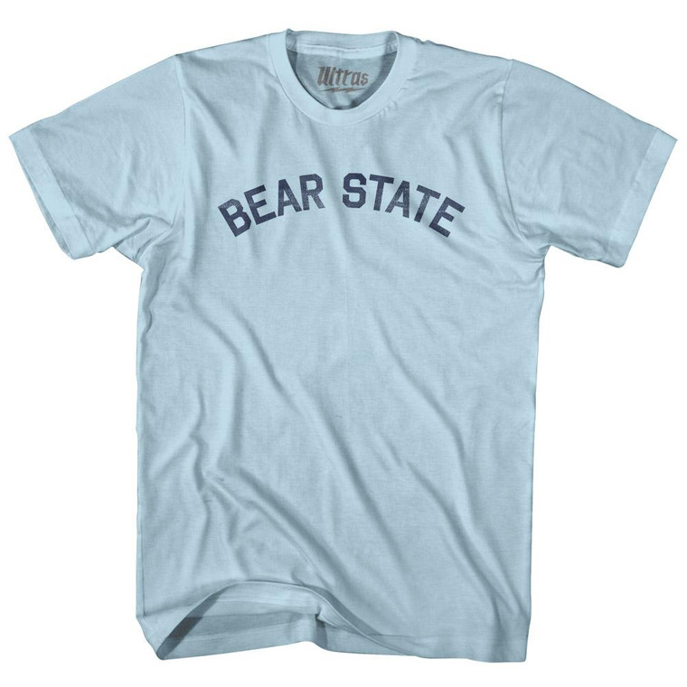 Arkansas Bear State Nickname Adult Cotton T-Shirt - Light Blue